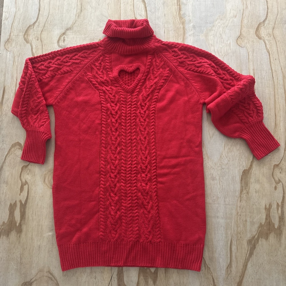 Valentines Francesca's Large Heart Cut Out Sweater Dress/tunic